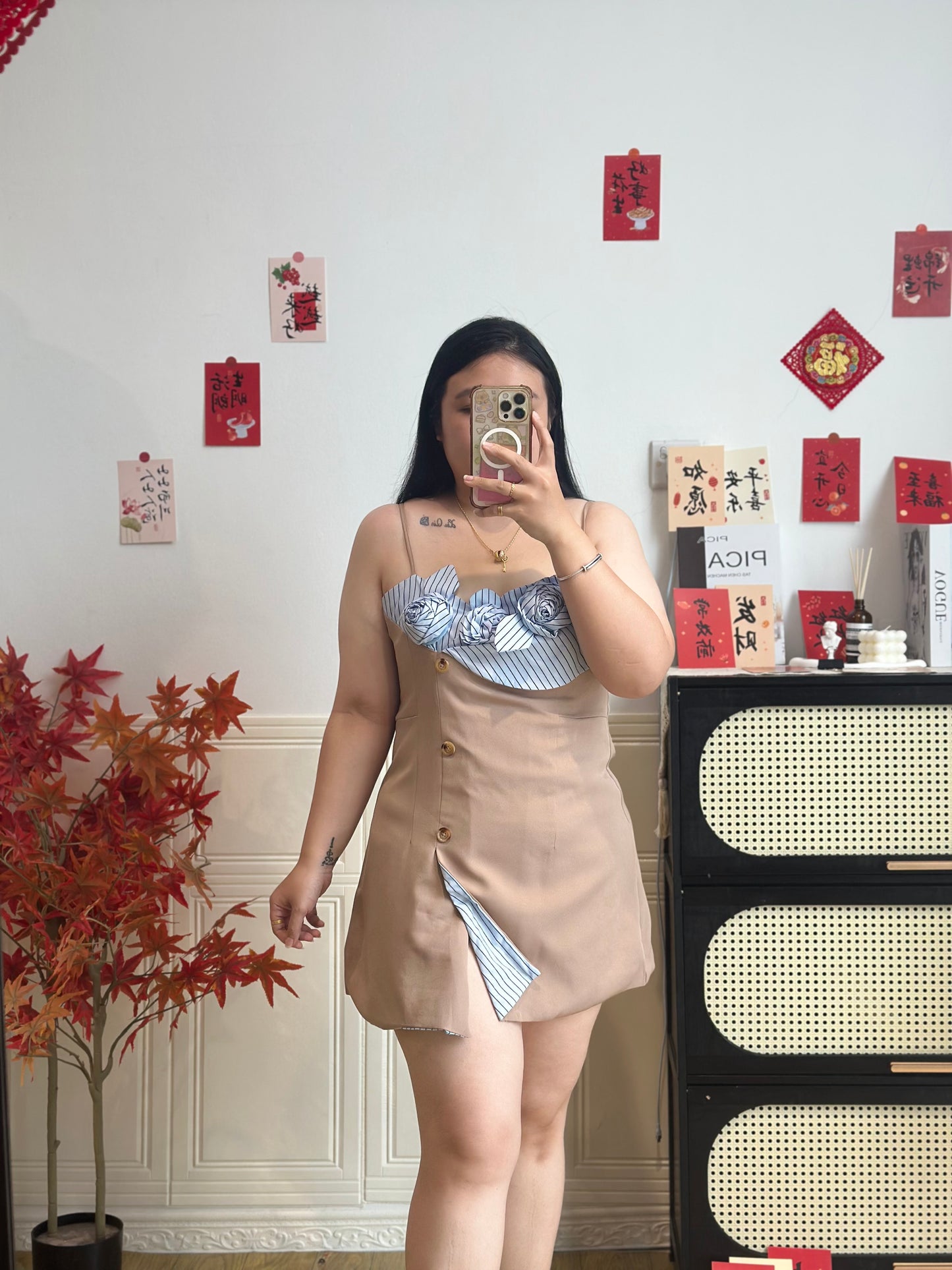 法式复古吊带裙 #TC322