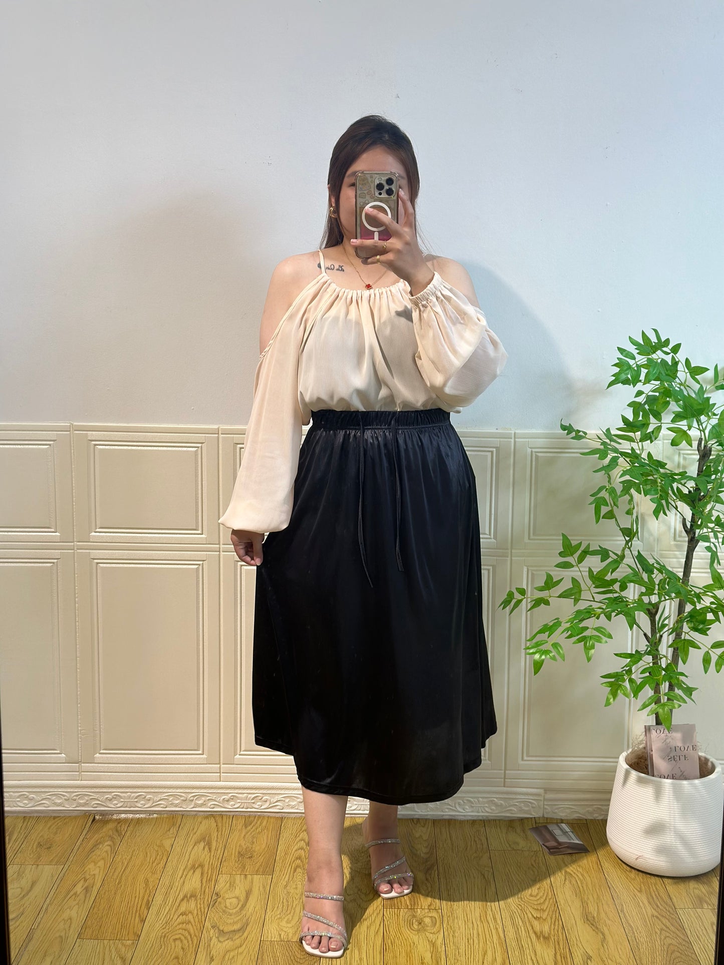 冰丝缎面半身裙 #TC264