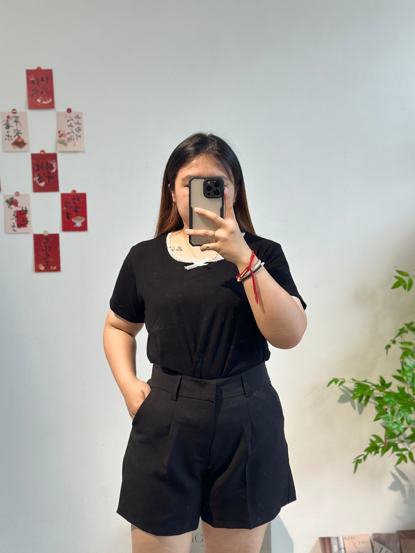 高腰西装布短裤 #TC133