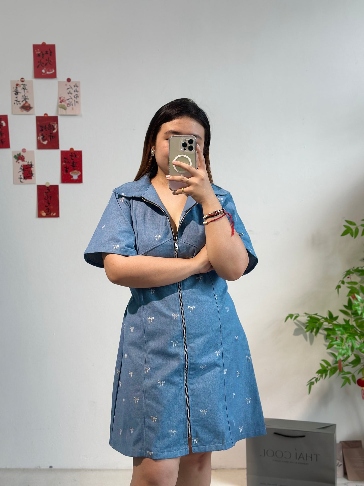 牛仔拉链连衣裙 #TC112