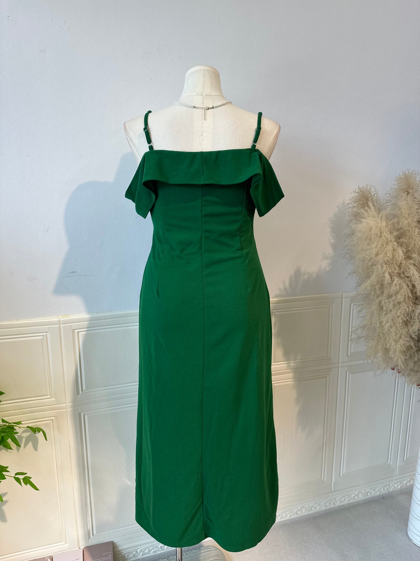 韩系气质一字肩晚宴长裙 #TC251