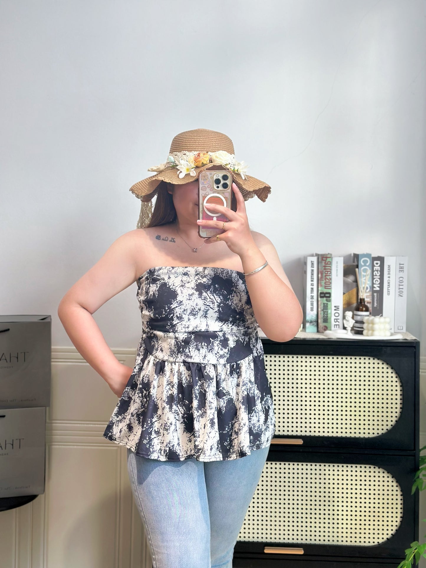 水墨画抹胸上衣 #TC304