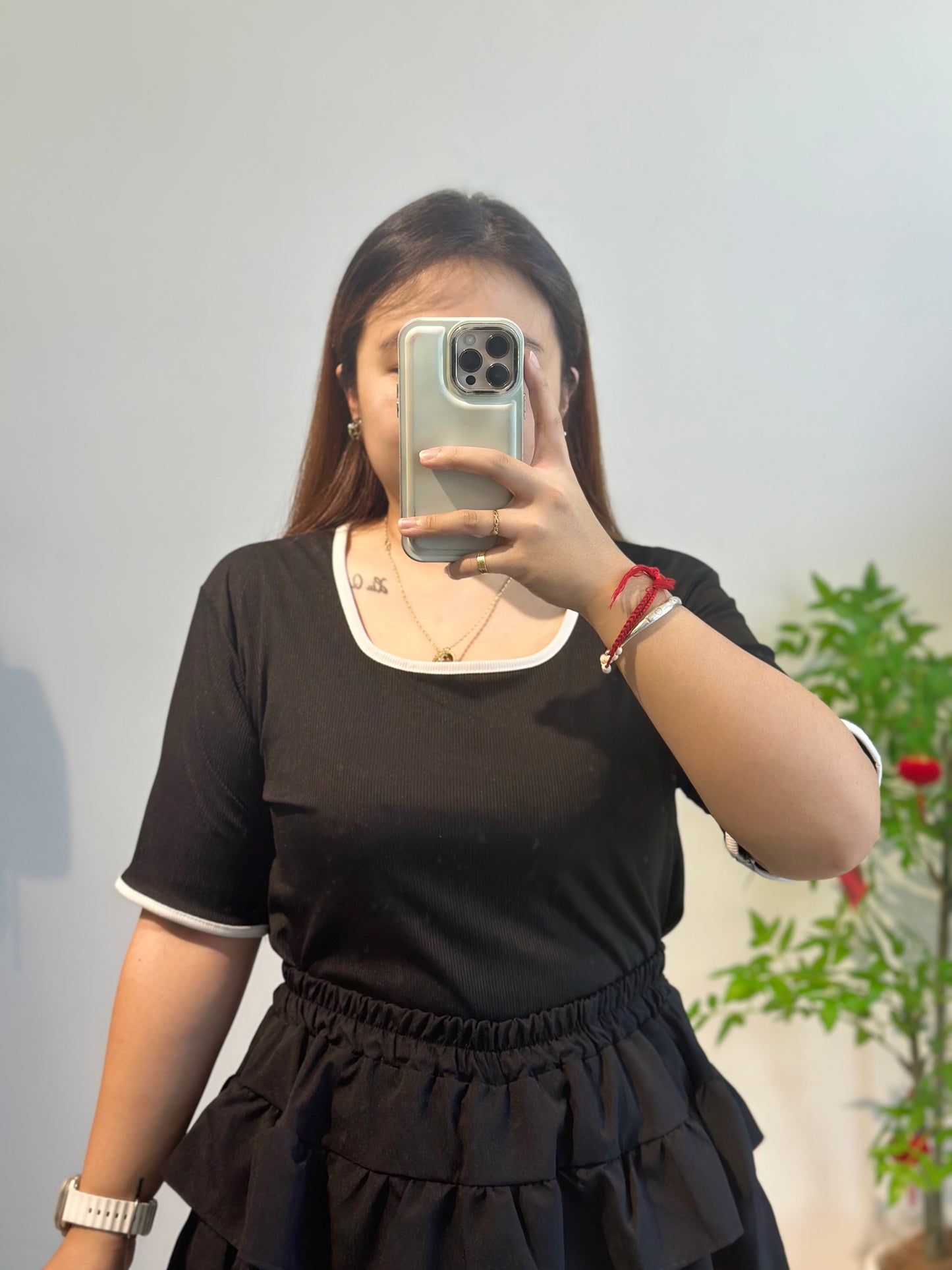 简约方领上衣 #ZB48