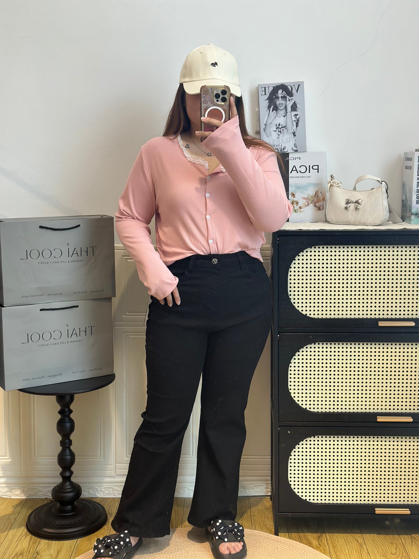 高腰宽松喇叭牛仔裤 #TC293