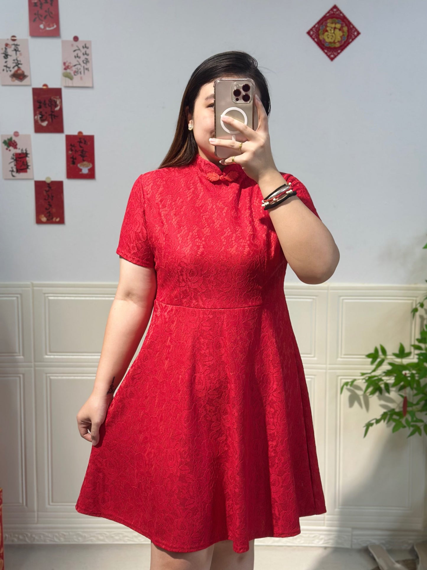新中式蕾丝旗袍 #TC218