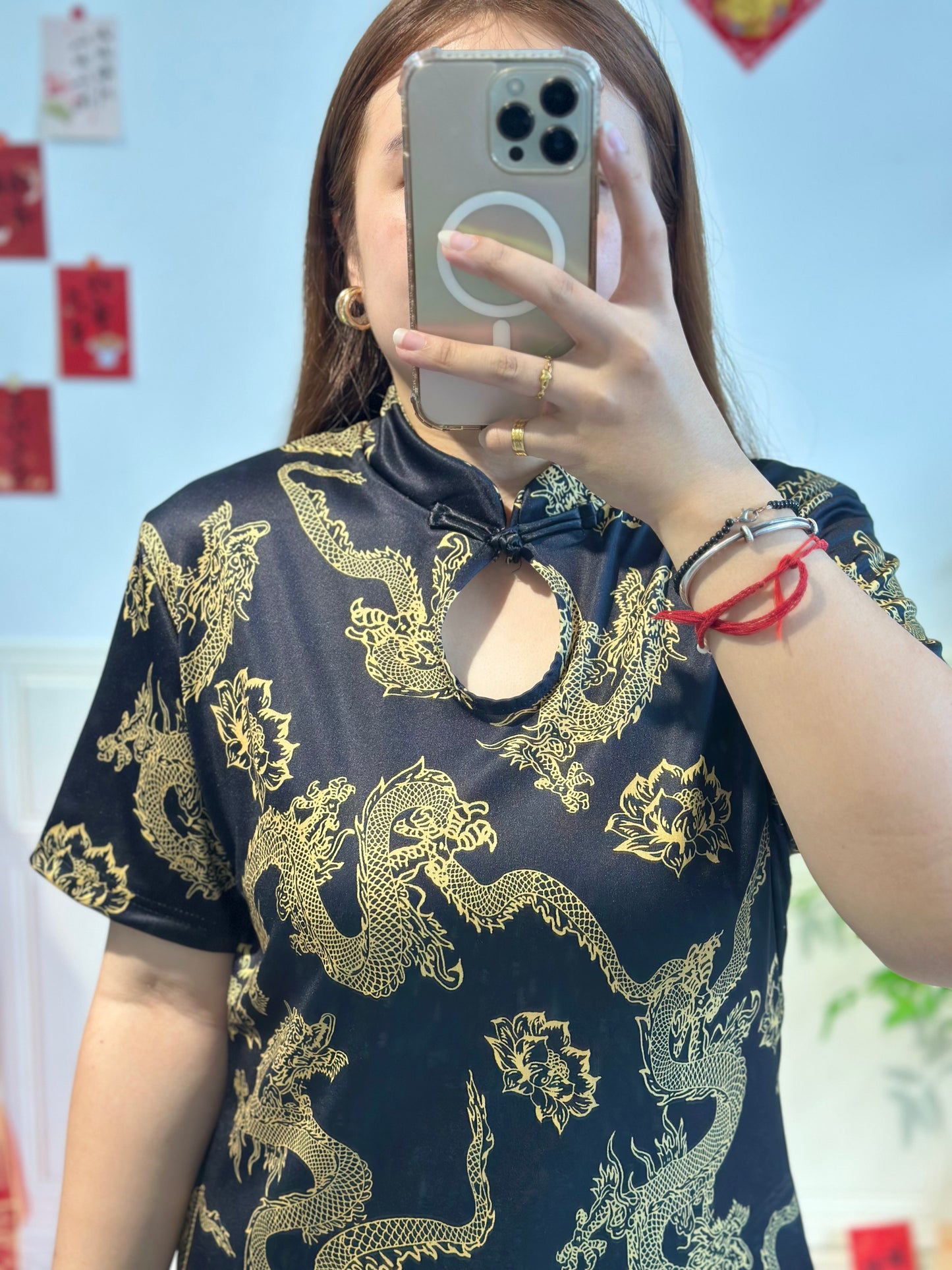 新中式冰丝龙纹旗袍 #TC231