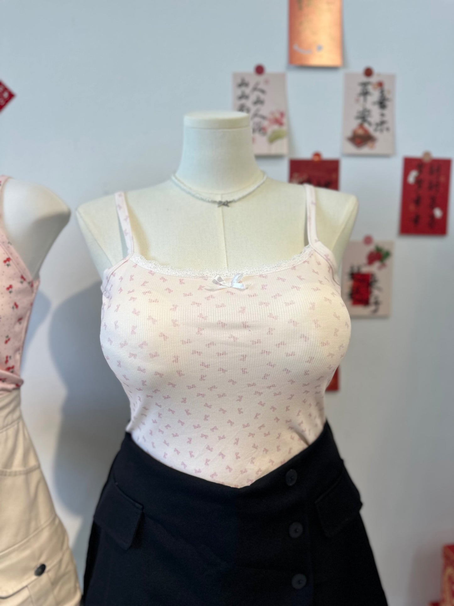 碎花吊带蕾丝上衣 #TC136