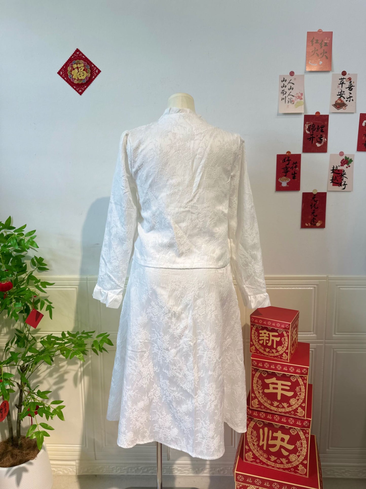 新中式国风提花旗袍两件套 #TC161