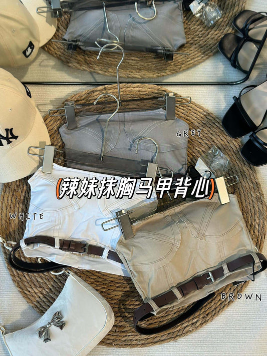 辣妹抹胸马甲背心 #N14