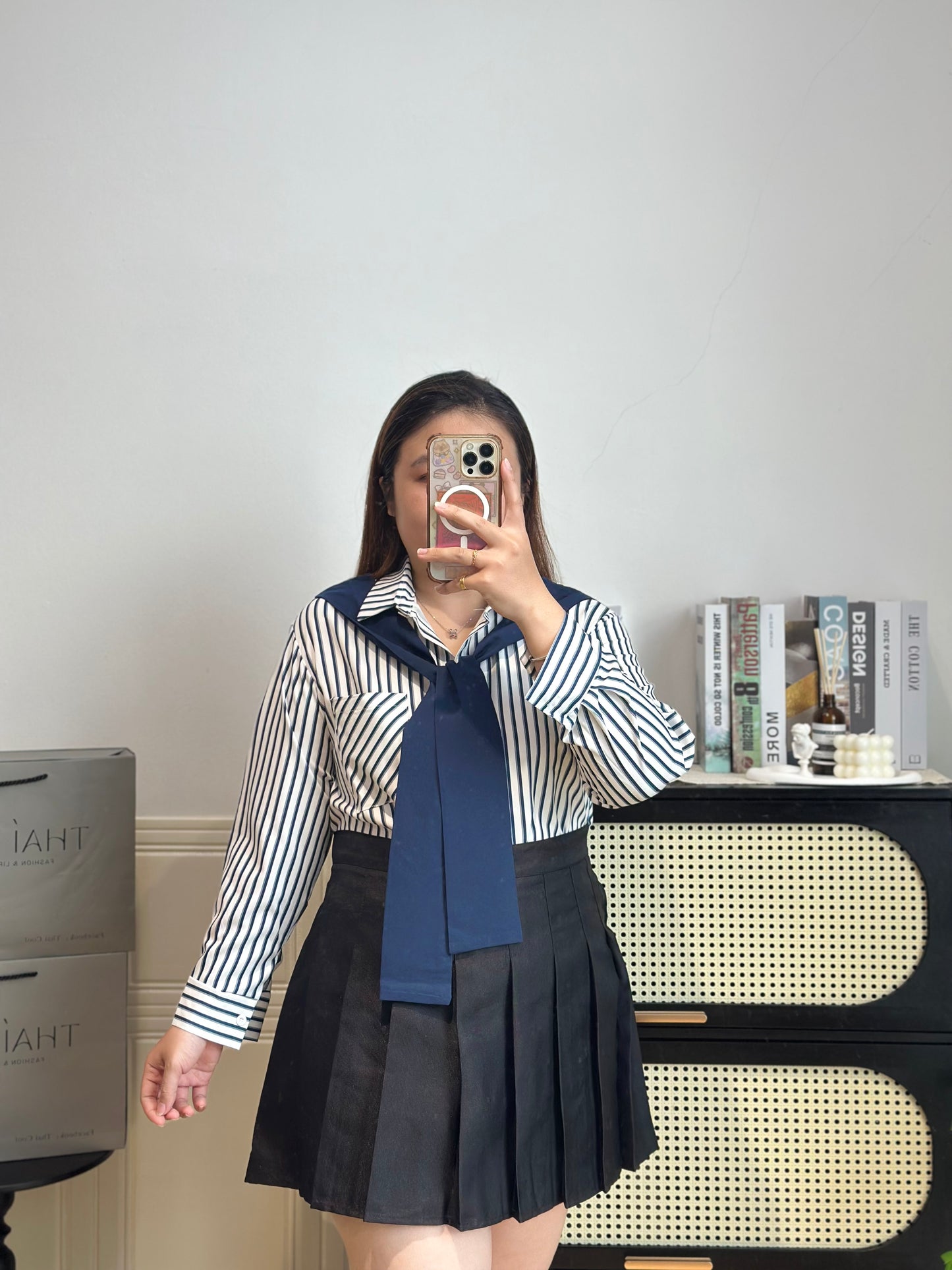 韩系假两件披肩衬衫 #TC299