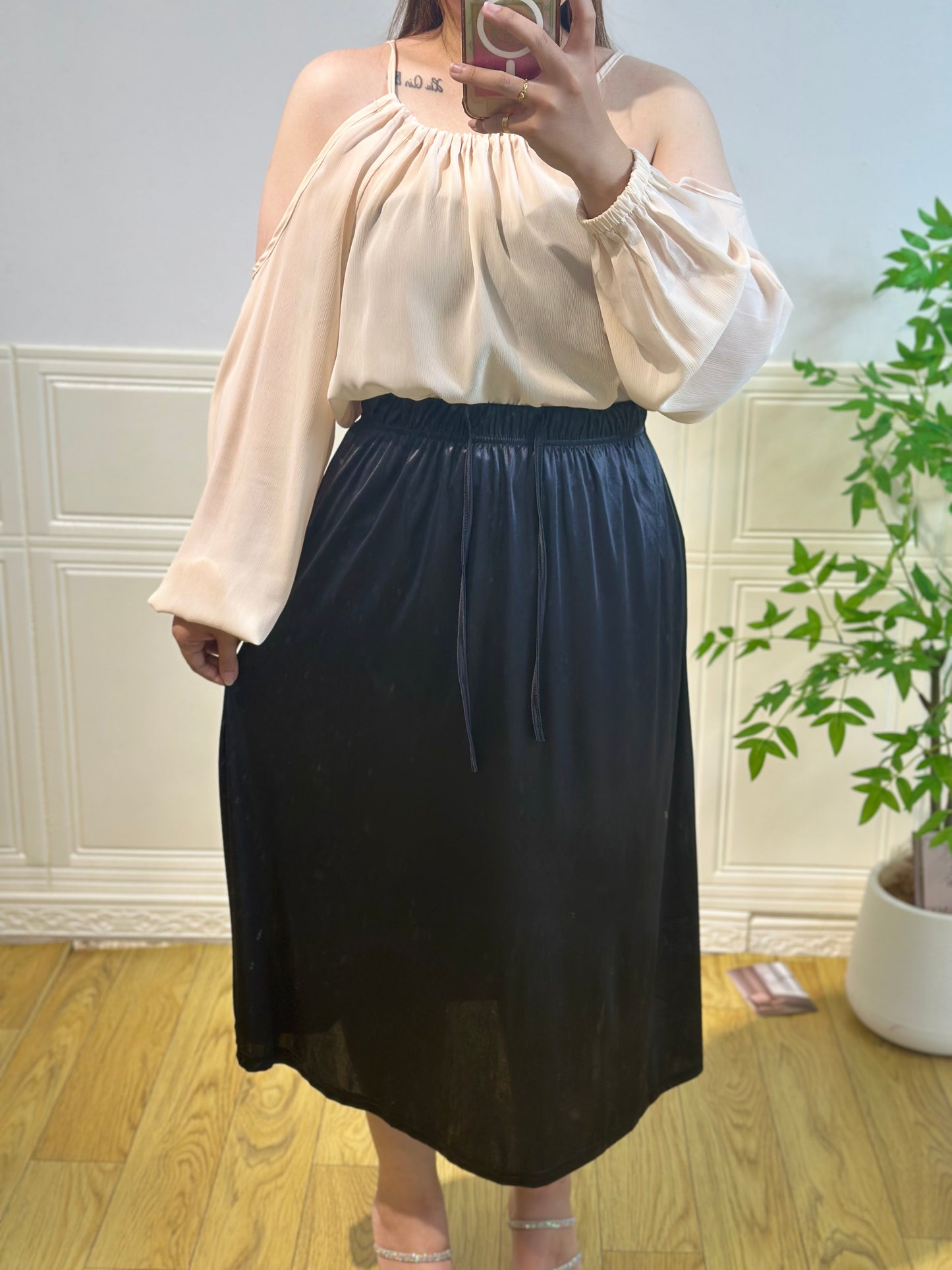 冰丝缎面半身裙 #TC264