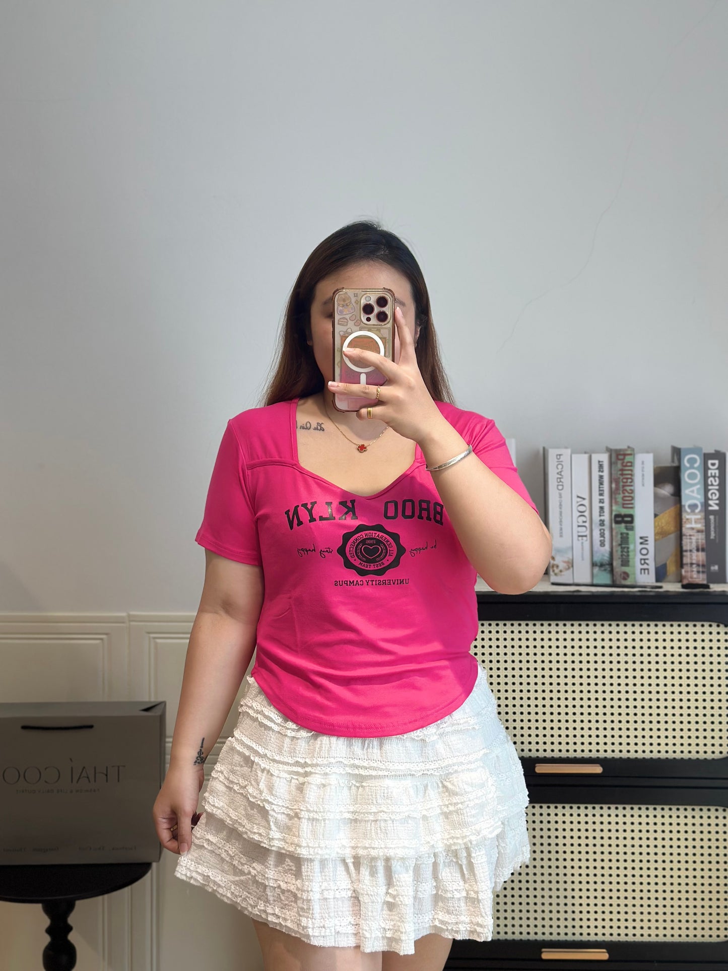 方领字母显瘦上衣 #TC281