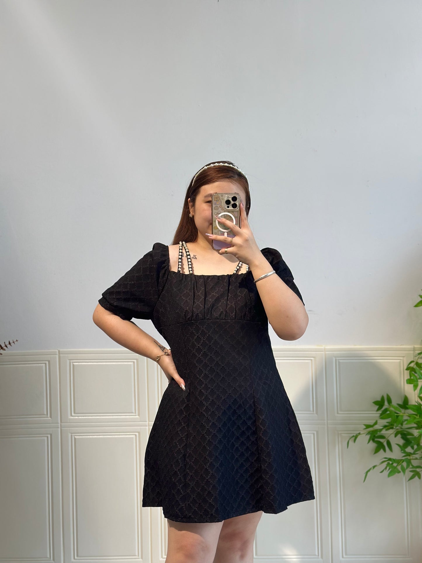 法式吊带公主袖连衣裙#TC237