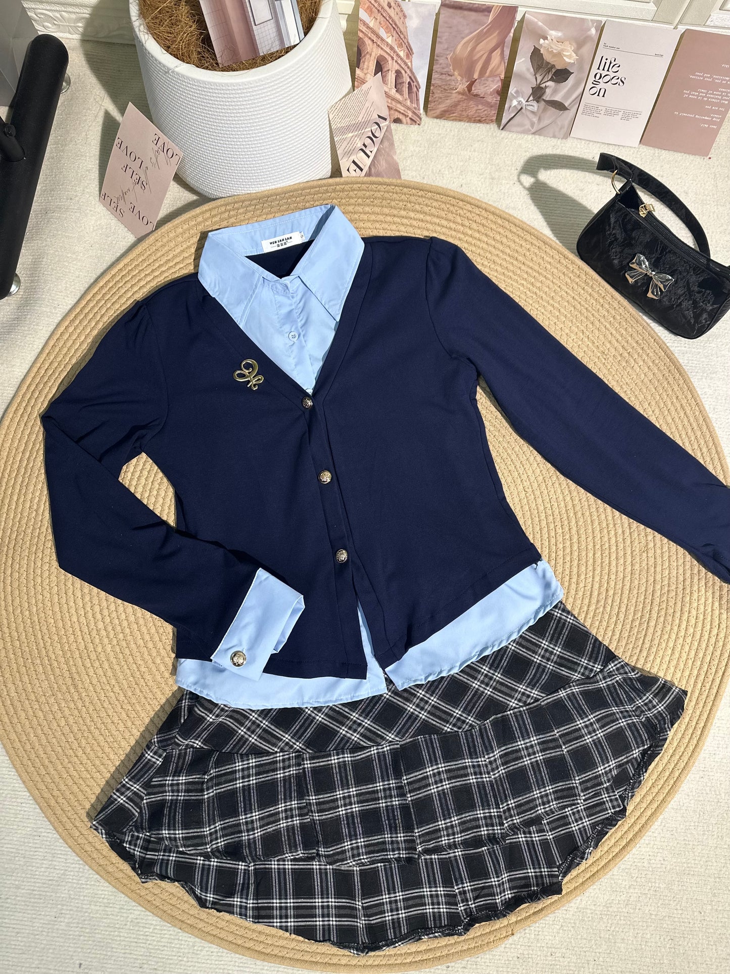 韩系学院风两件套 #TC244