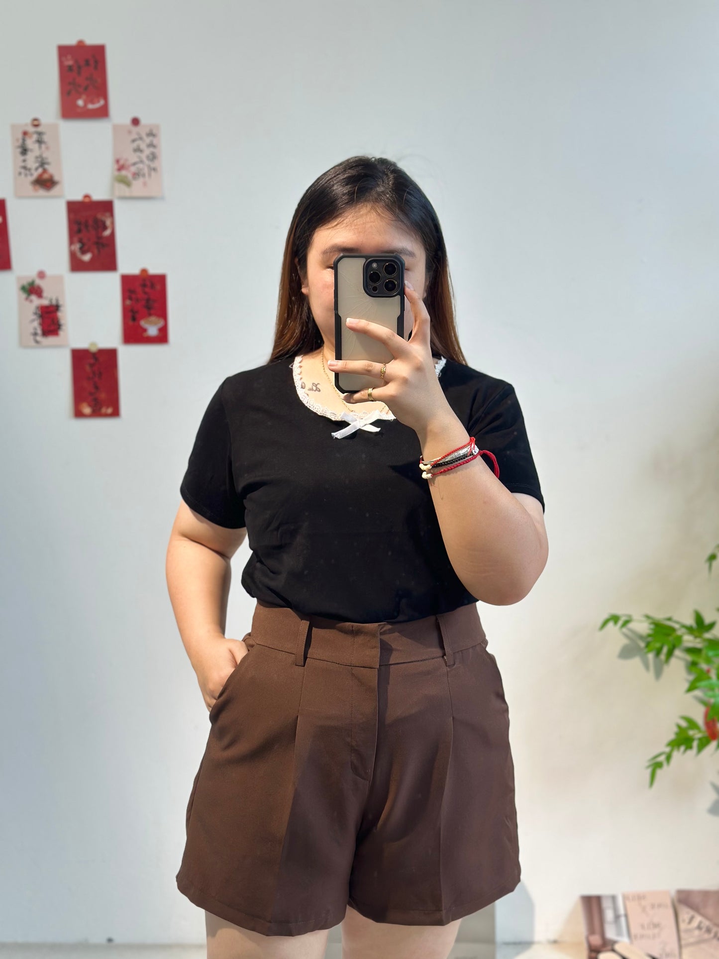 高腰西装布短裤 #TC133