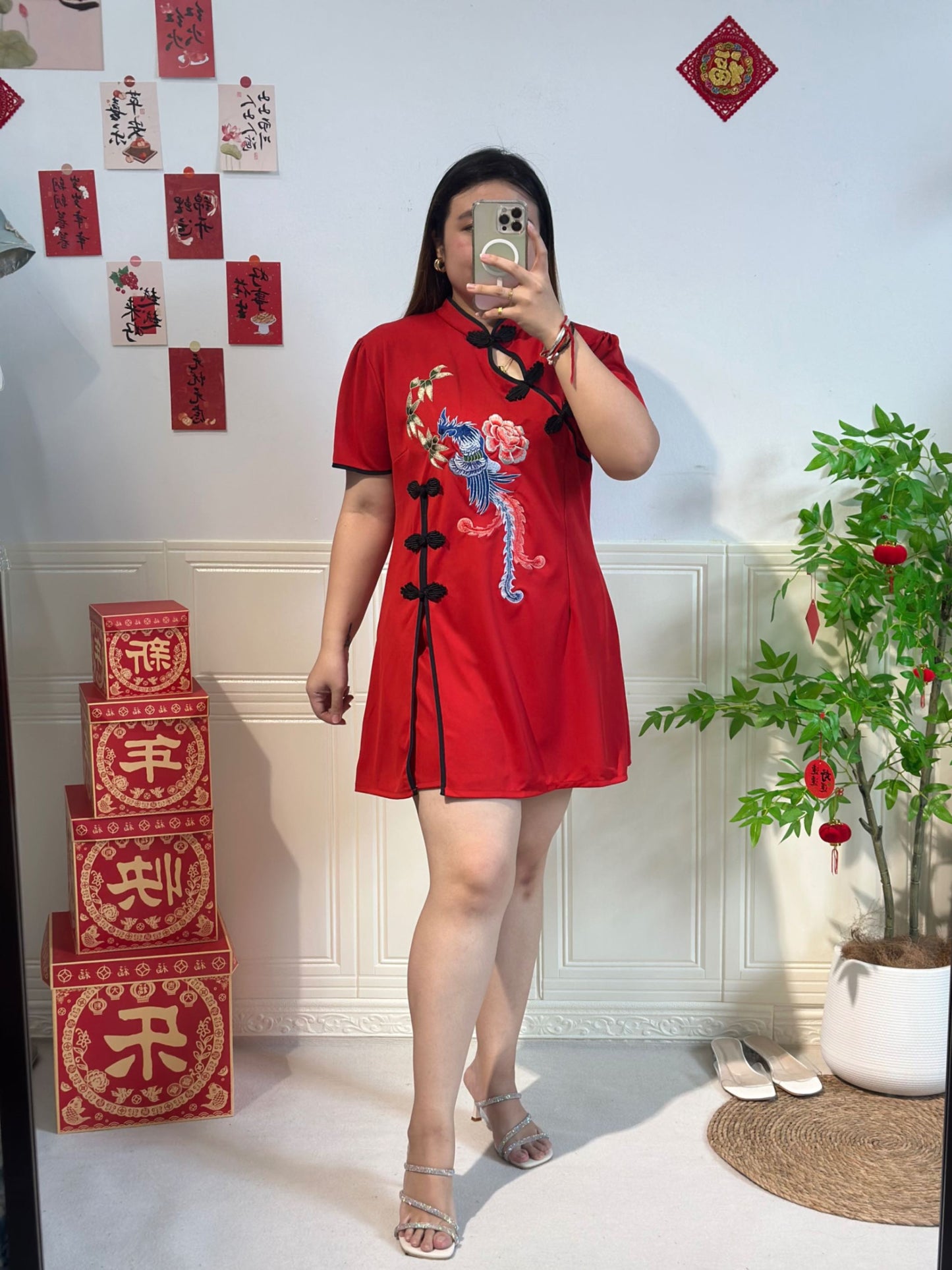 新中式刺绣旗袍两件套 #TC204