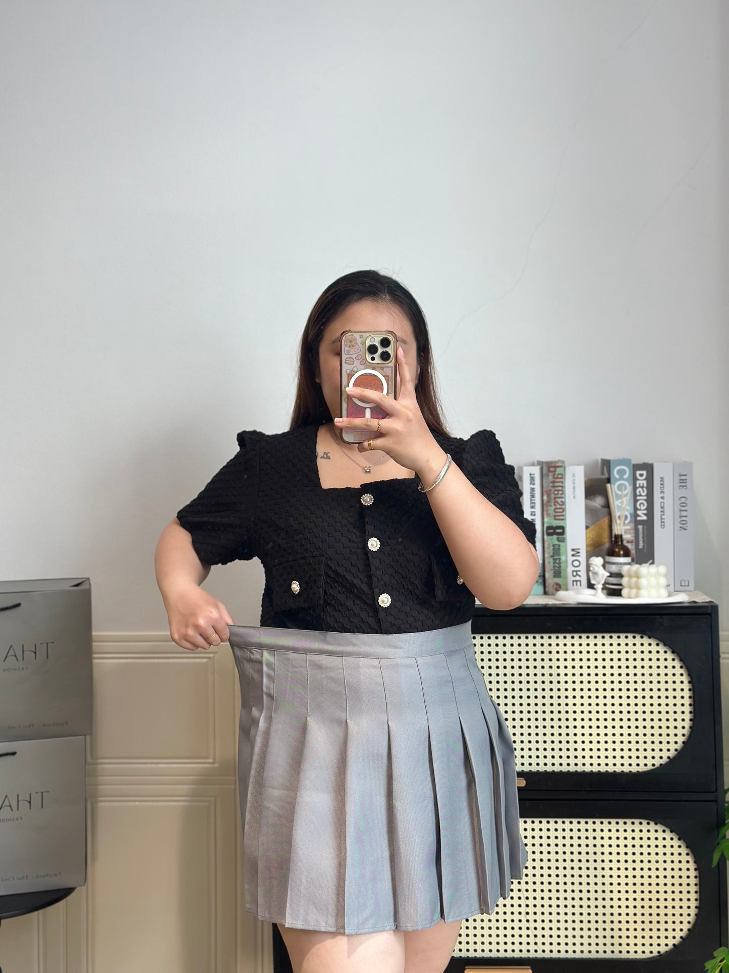 大码高腰百褶裙 #TC302