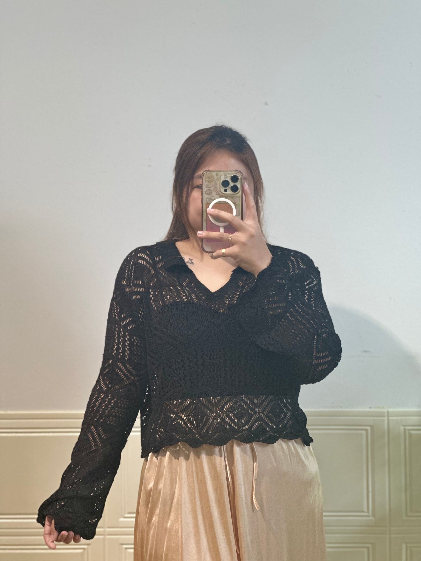 韩系镂空针织上衣 #TC266