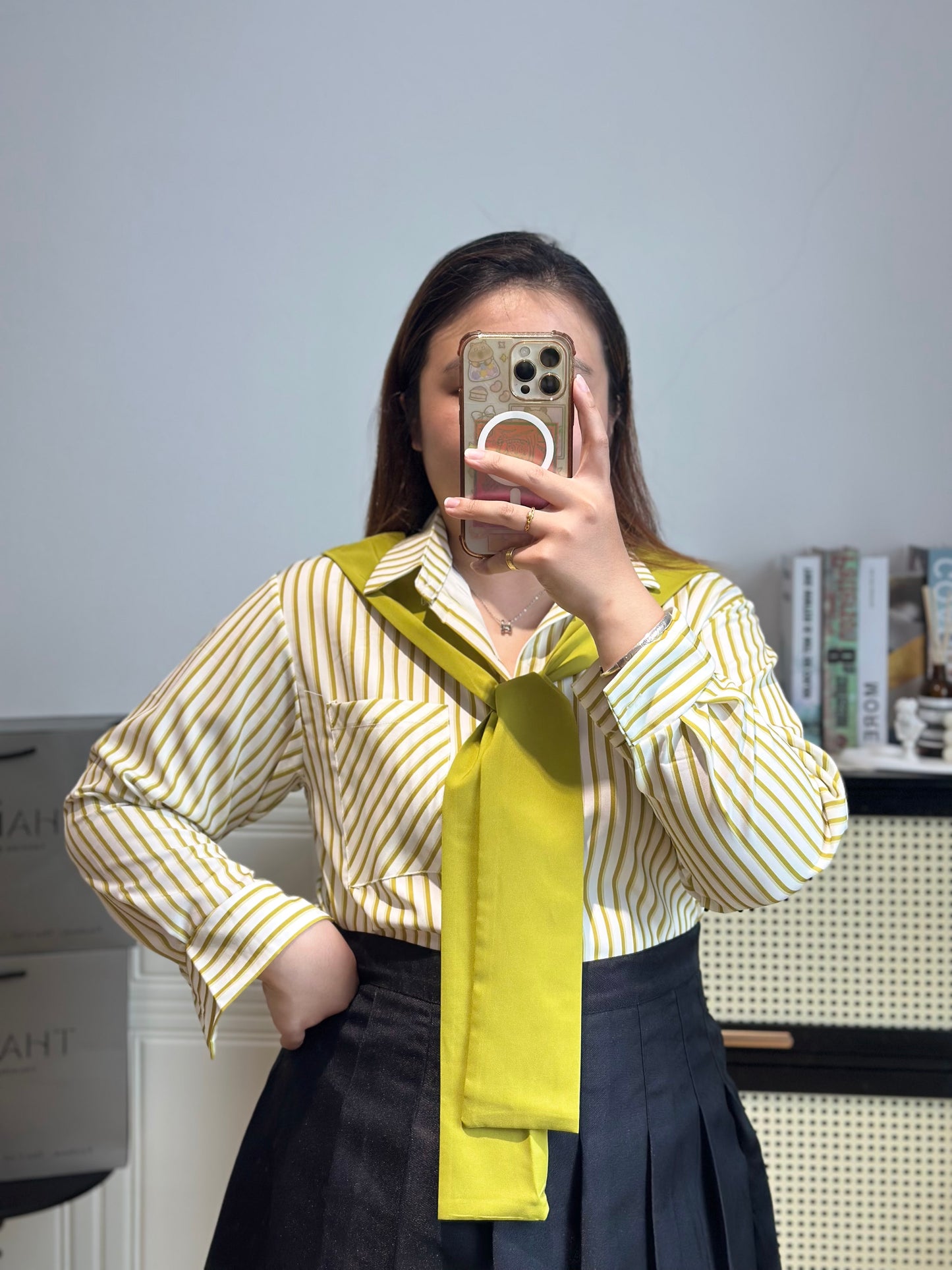 韩系假两件披肩衬衫 #TC299