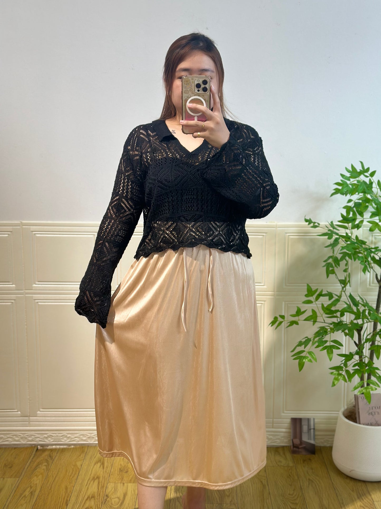 冰丝缎面半身裙 #TC264