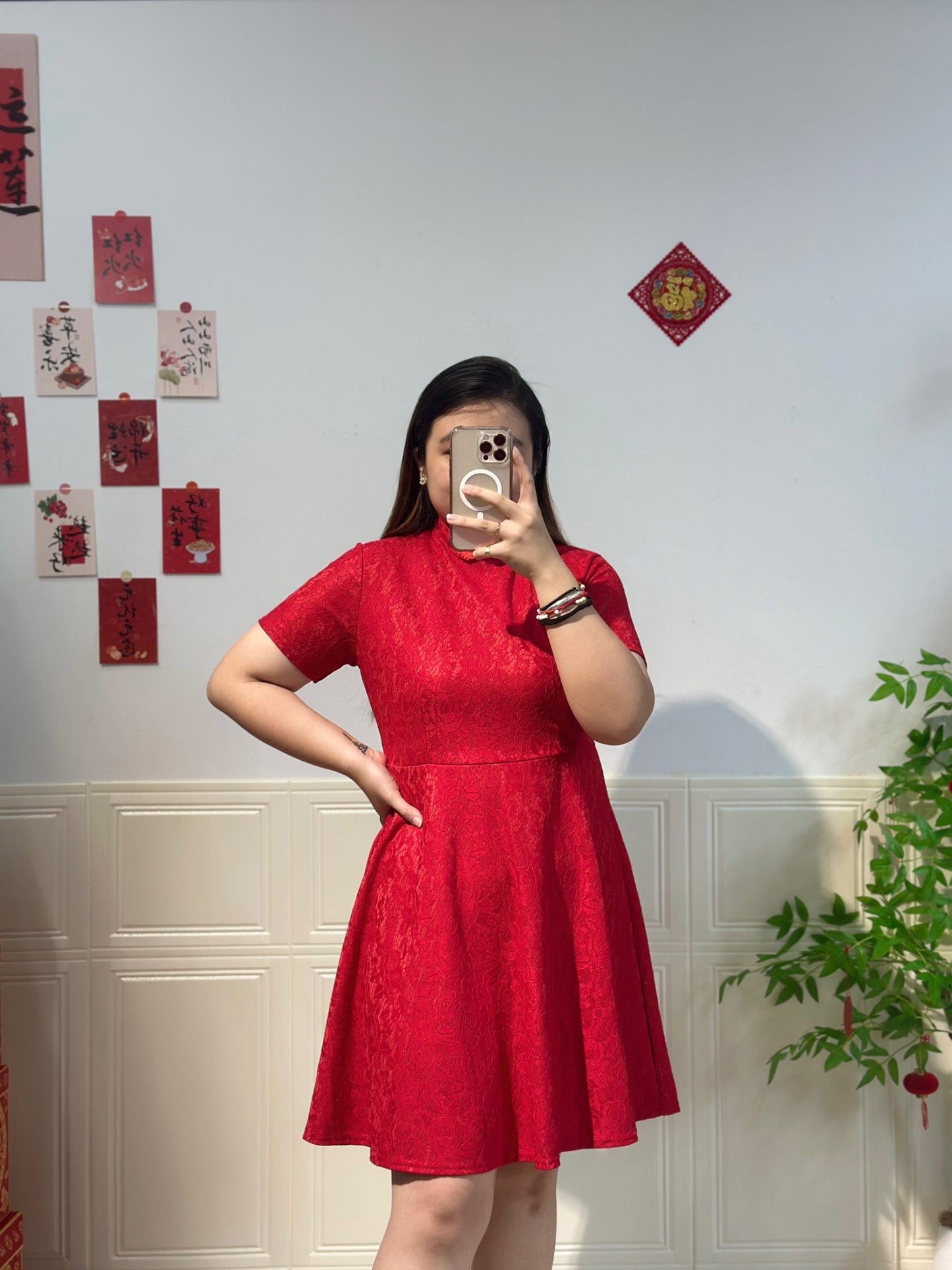 新中式蕾丝旗袍 #TC218