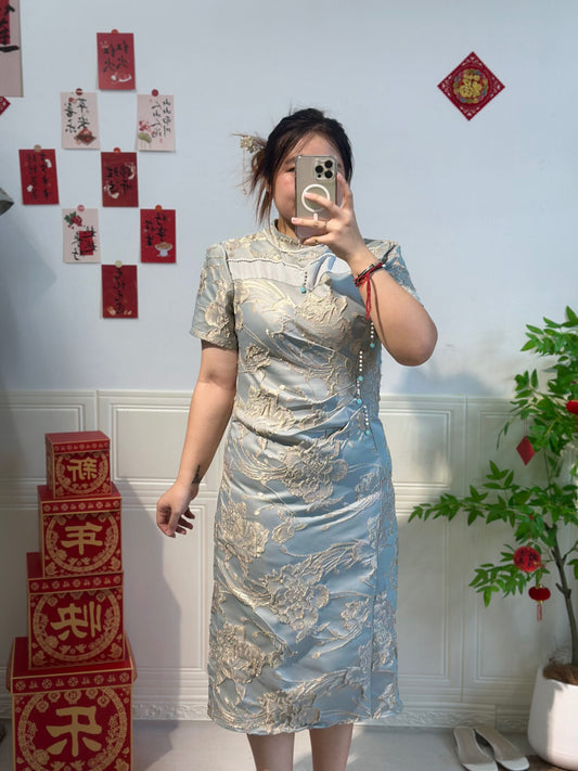 新中式立体提花旗袍 #TC193