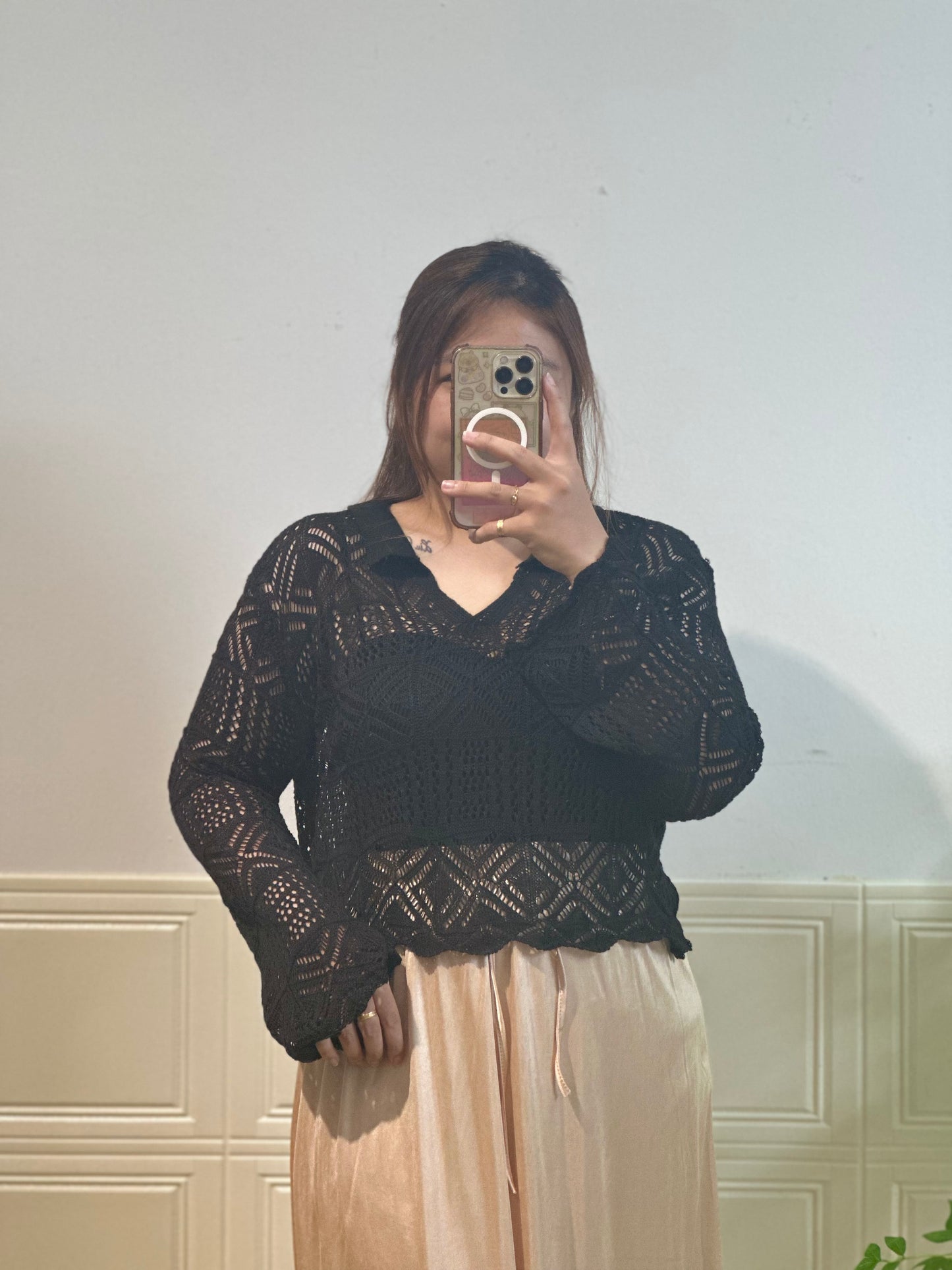 韩系镂空针织上衣 #TC266