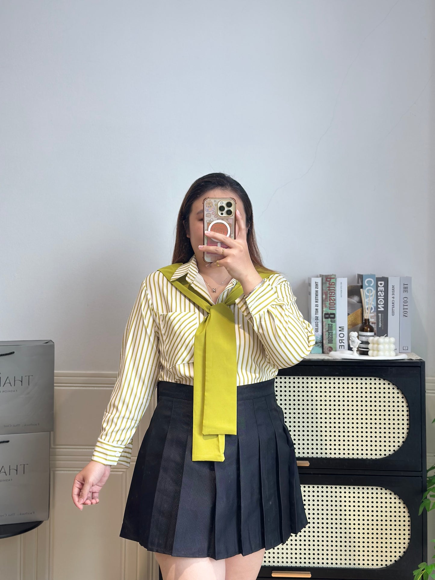 韩系假两件披肩衬衫 #TC299