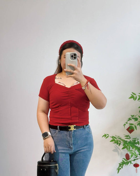 网纱绣花拼接上衣 #ZB30