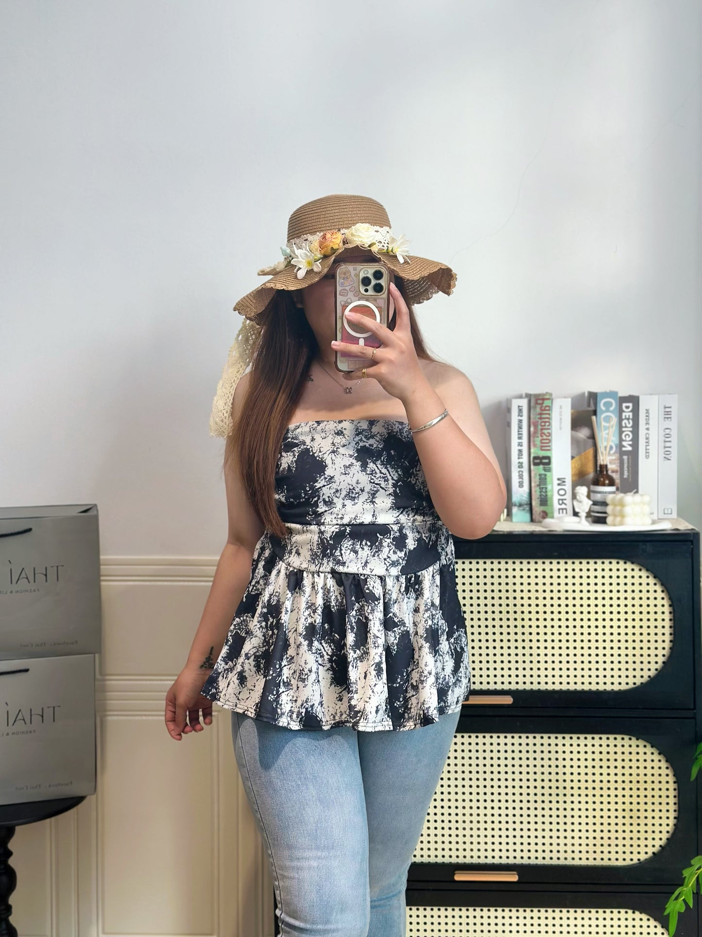 水墨画抹胸上衣 #TC304