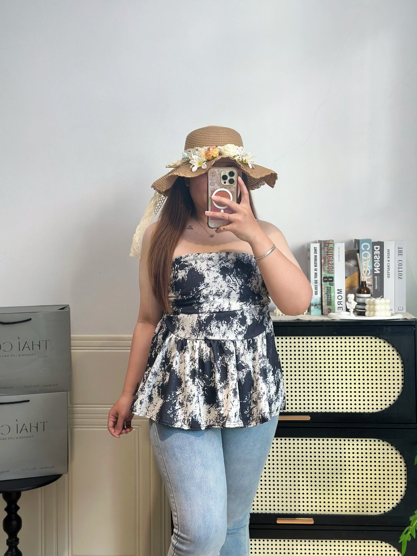 水墨画抹胸上衣 #TC304