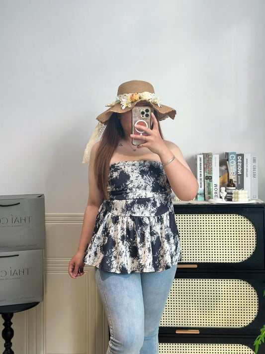 水墨画抹胸上衣 #TC304