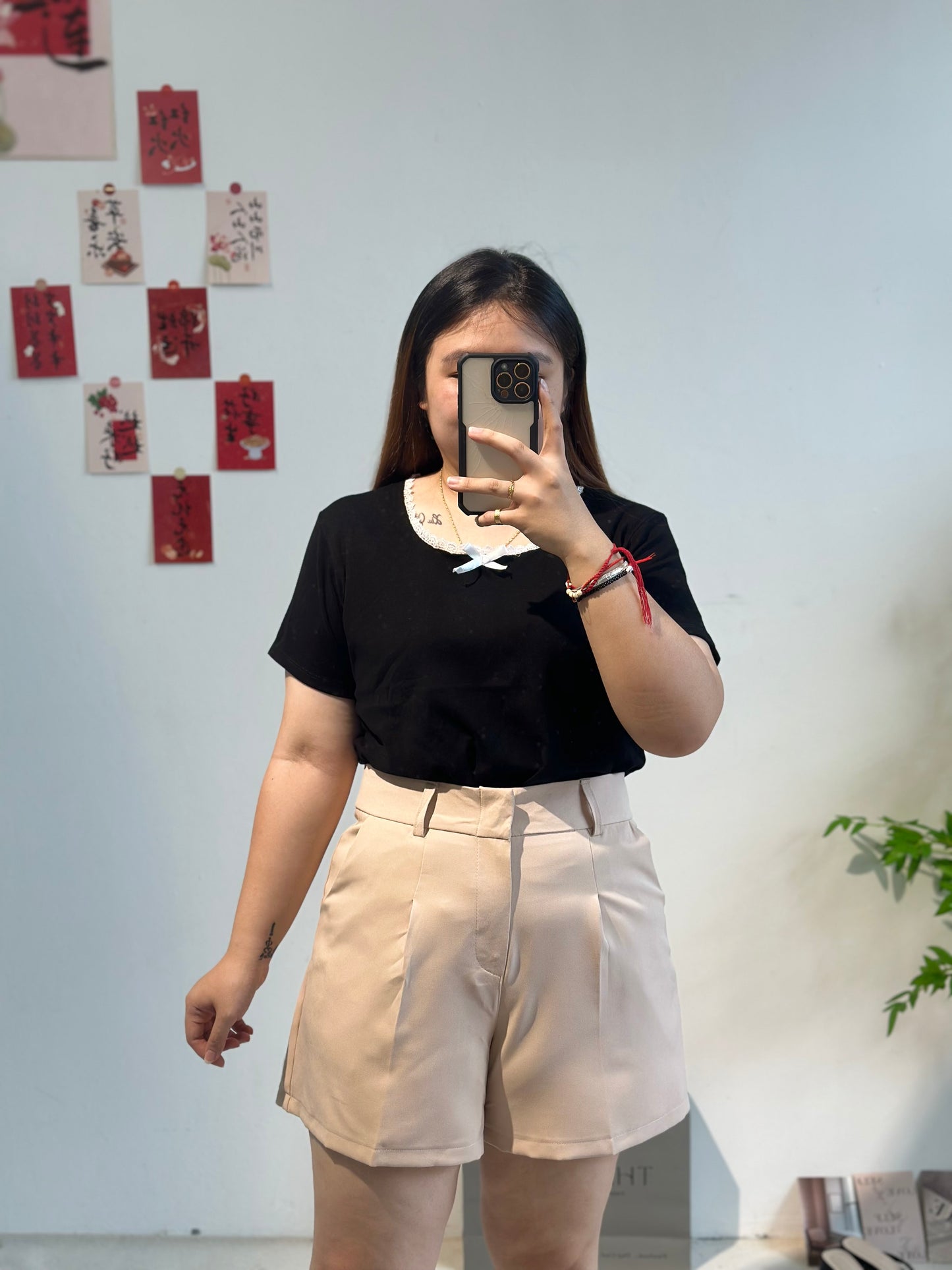 高腰西装布短裤 #TC133