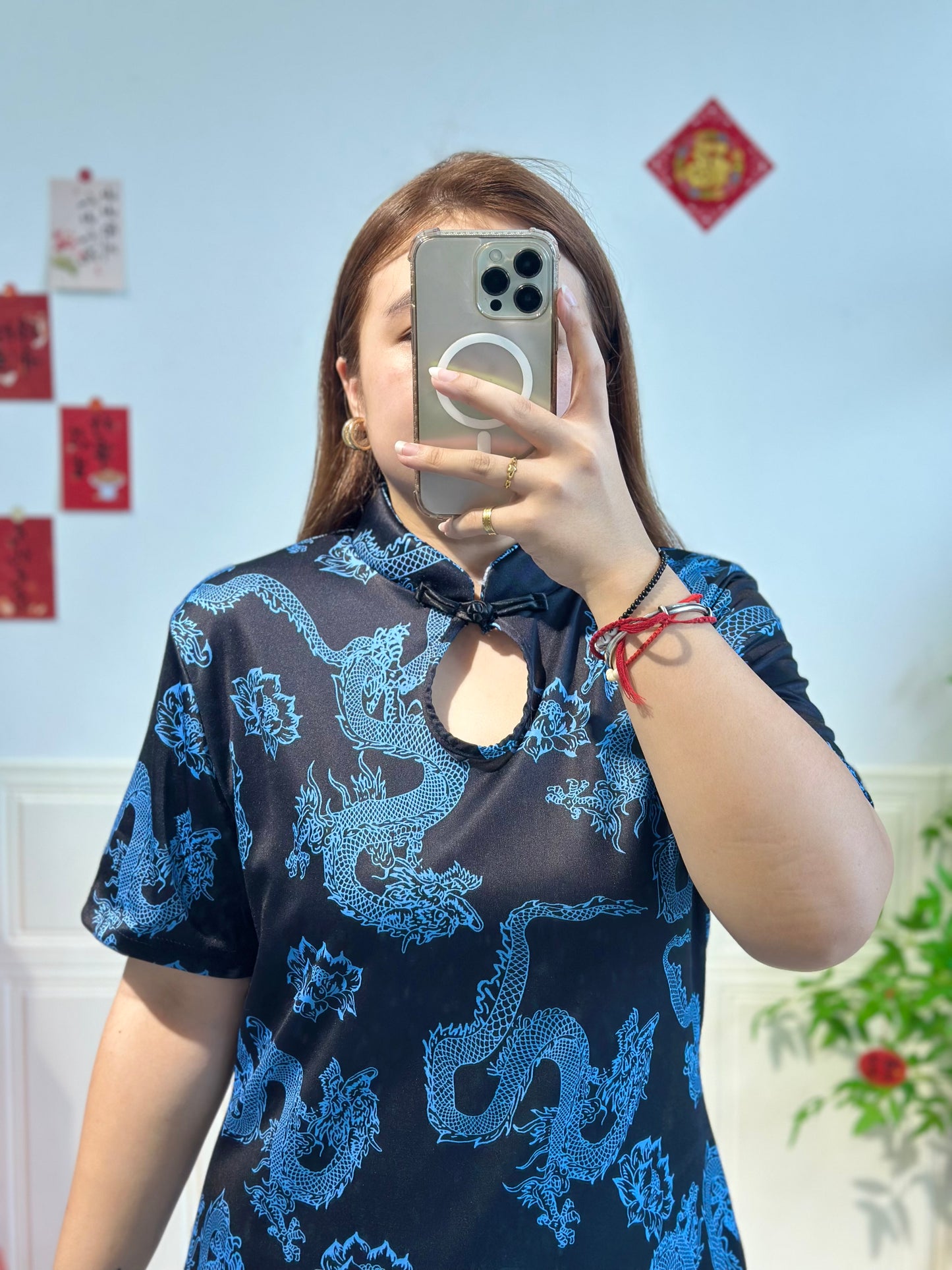 新中式冰丝龙纹旗袍 #TC231