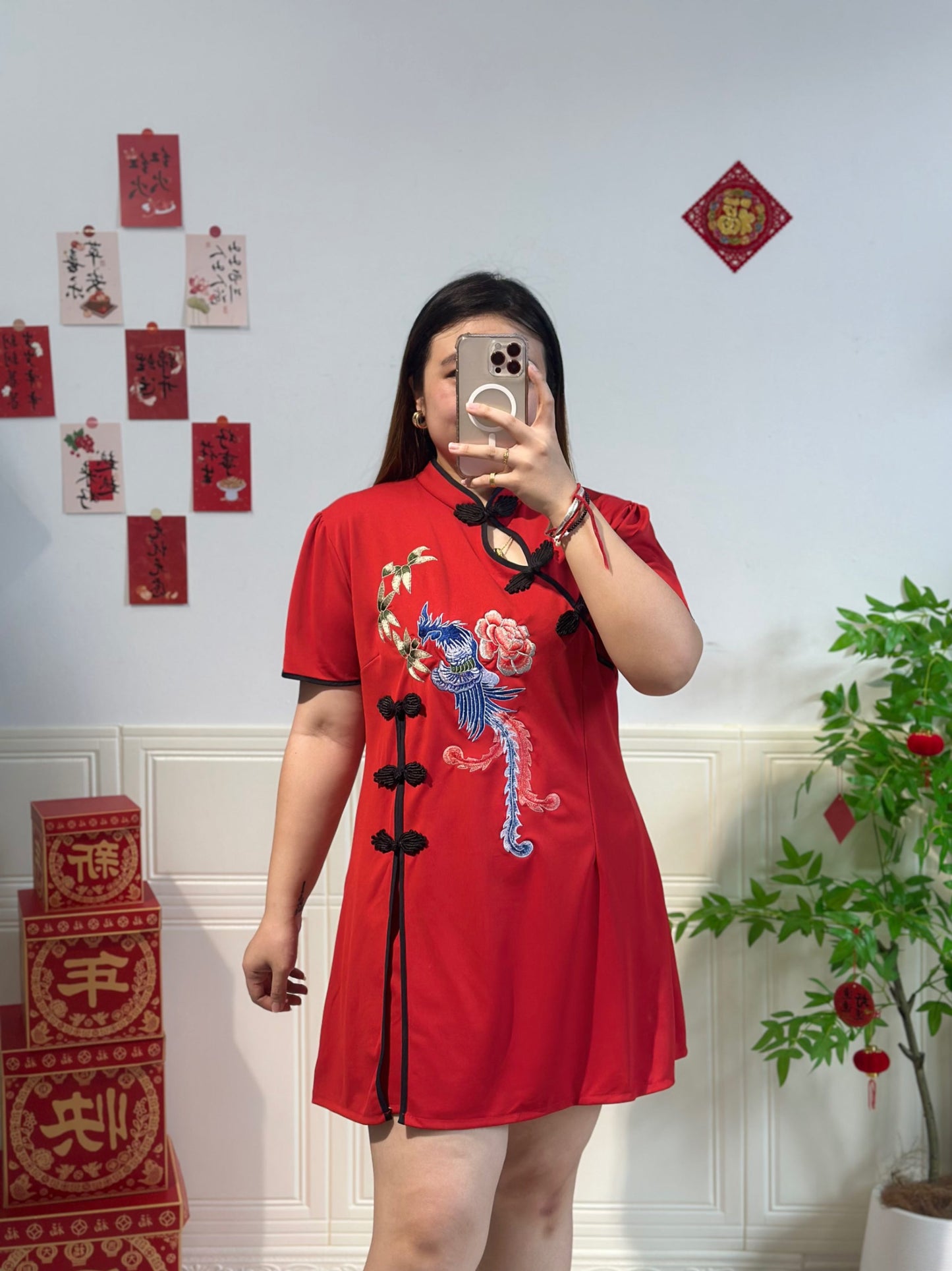 新中式刺绣旗袍两件套 #TC204