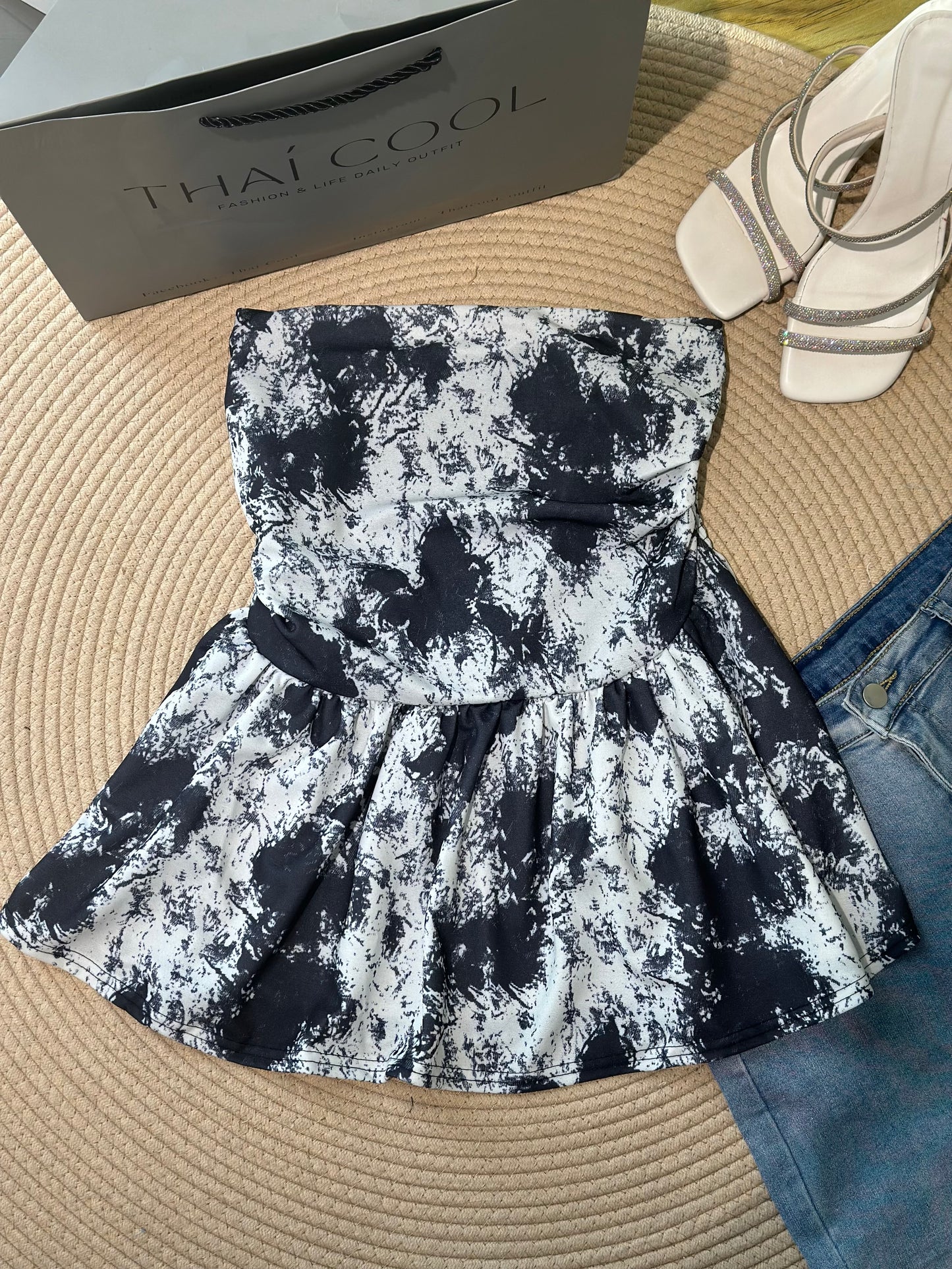 水墨画抹胸上衣 #TC304