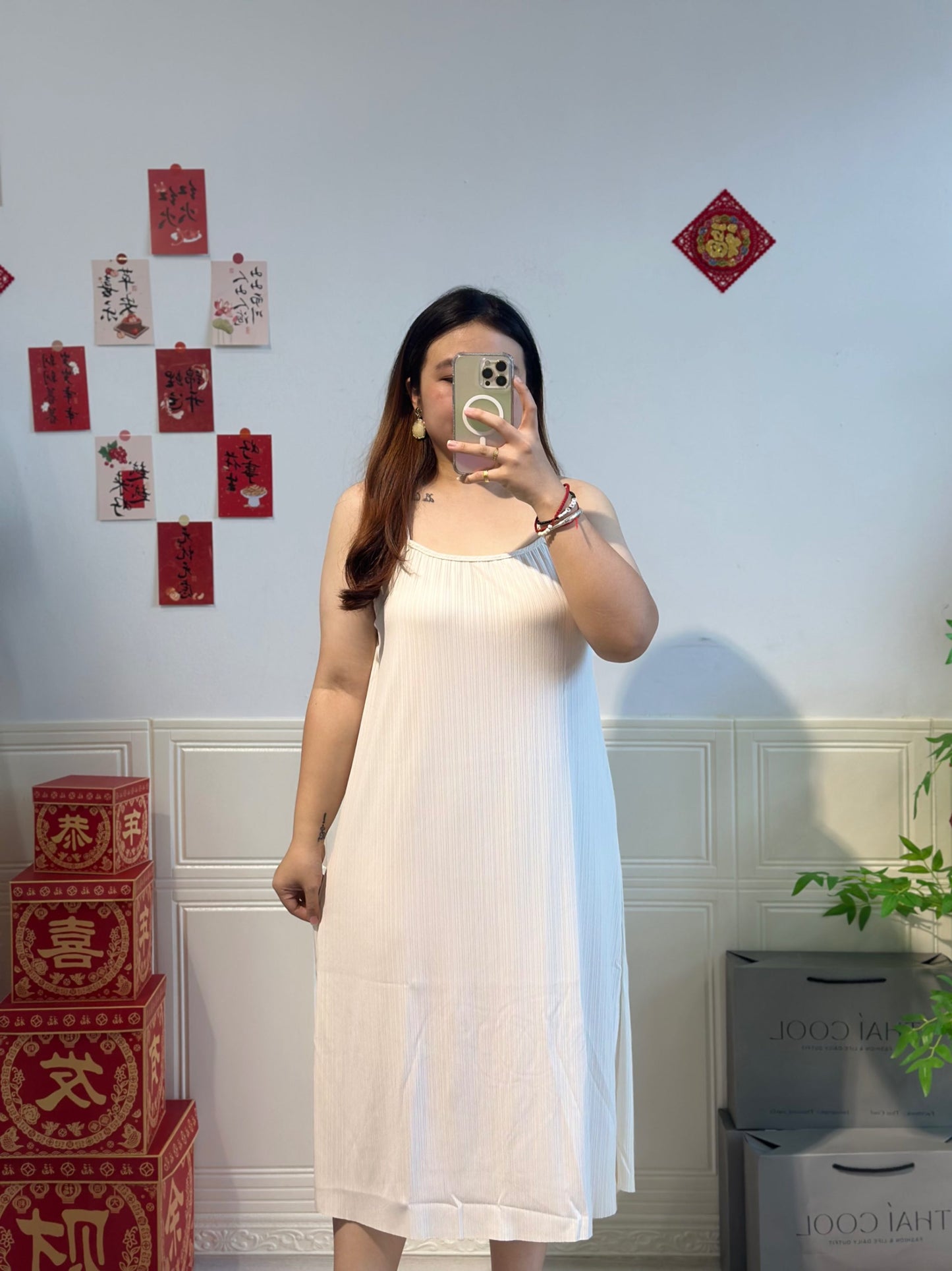 韩版高级垂感吊带长裙 #TC153