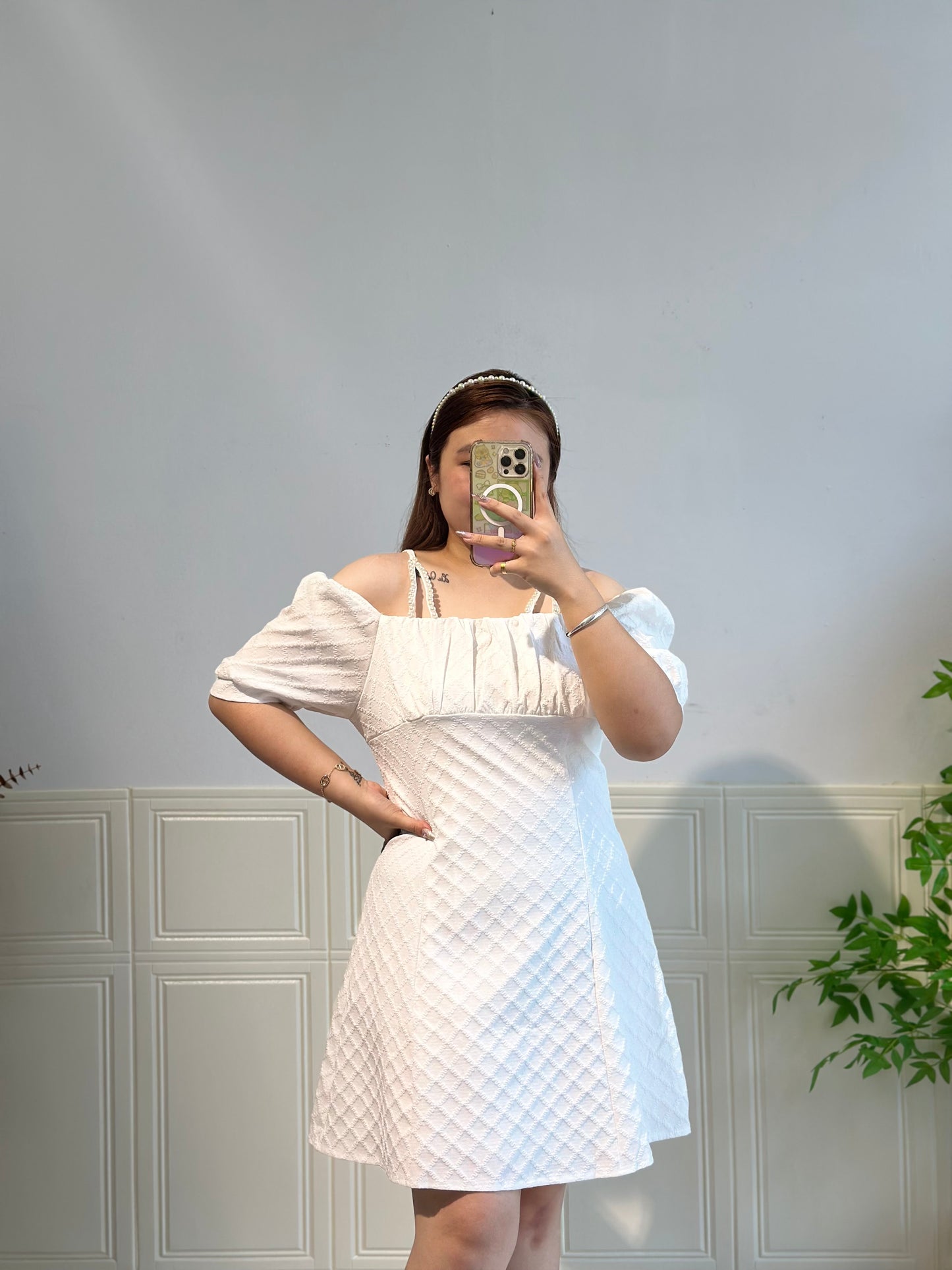 法式吊带公主袖连衣裙#TC237