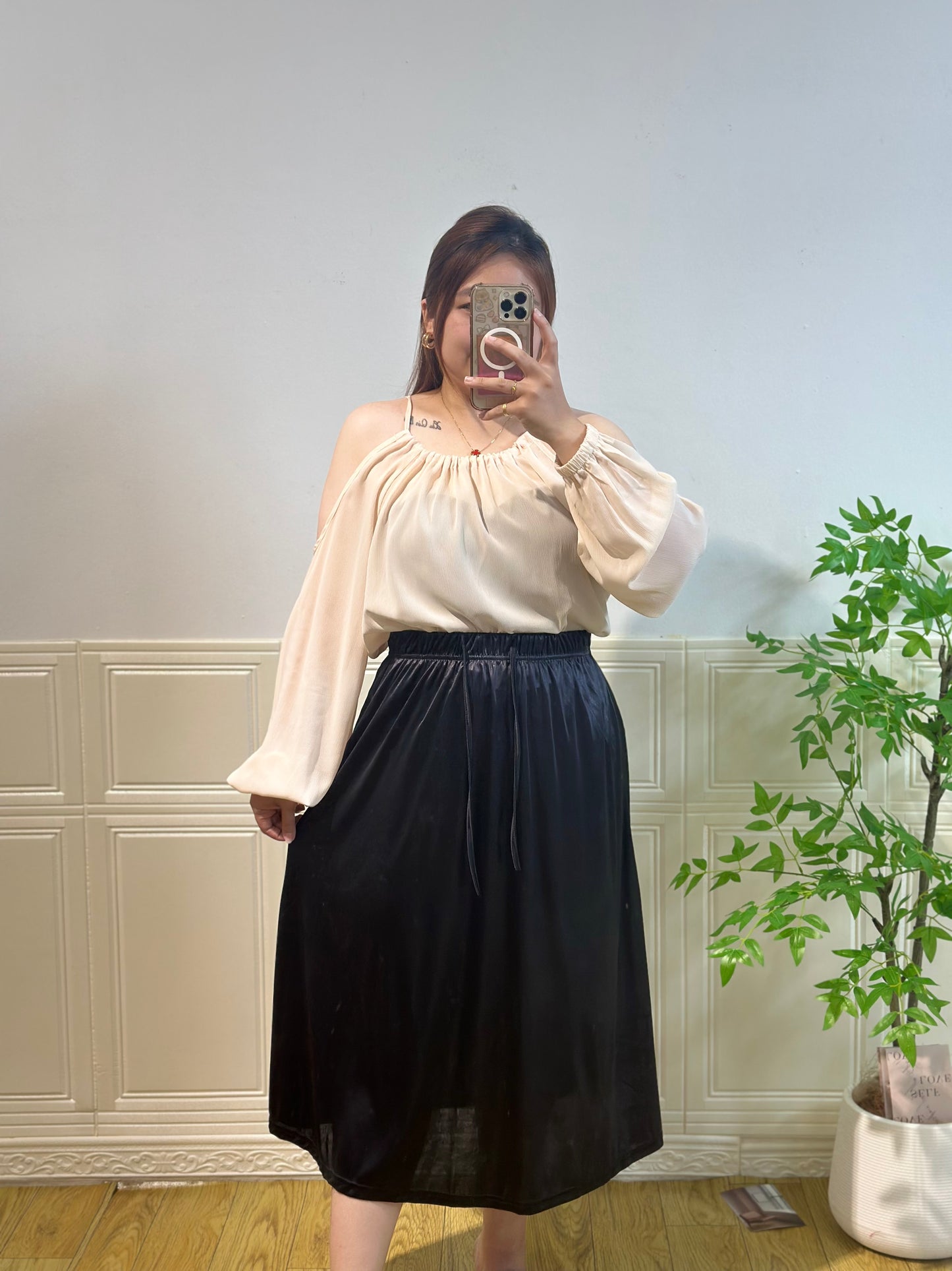 冰丝缎面半身裙 #TC264