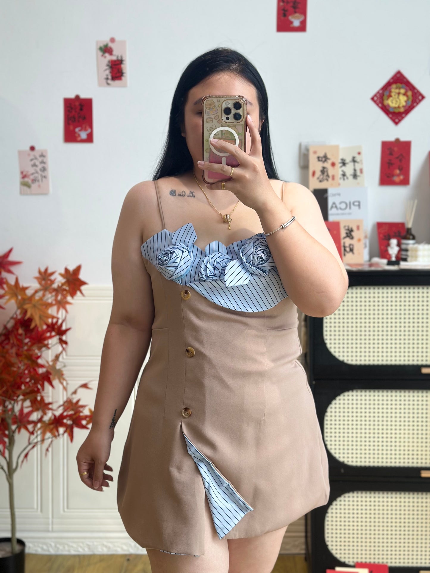 法式复古吊带裙 #TC322