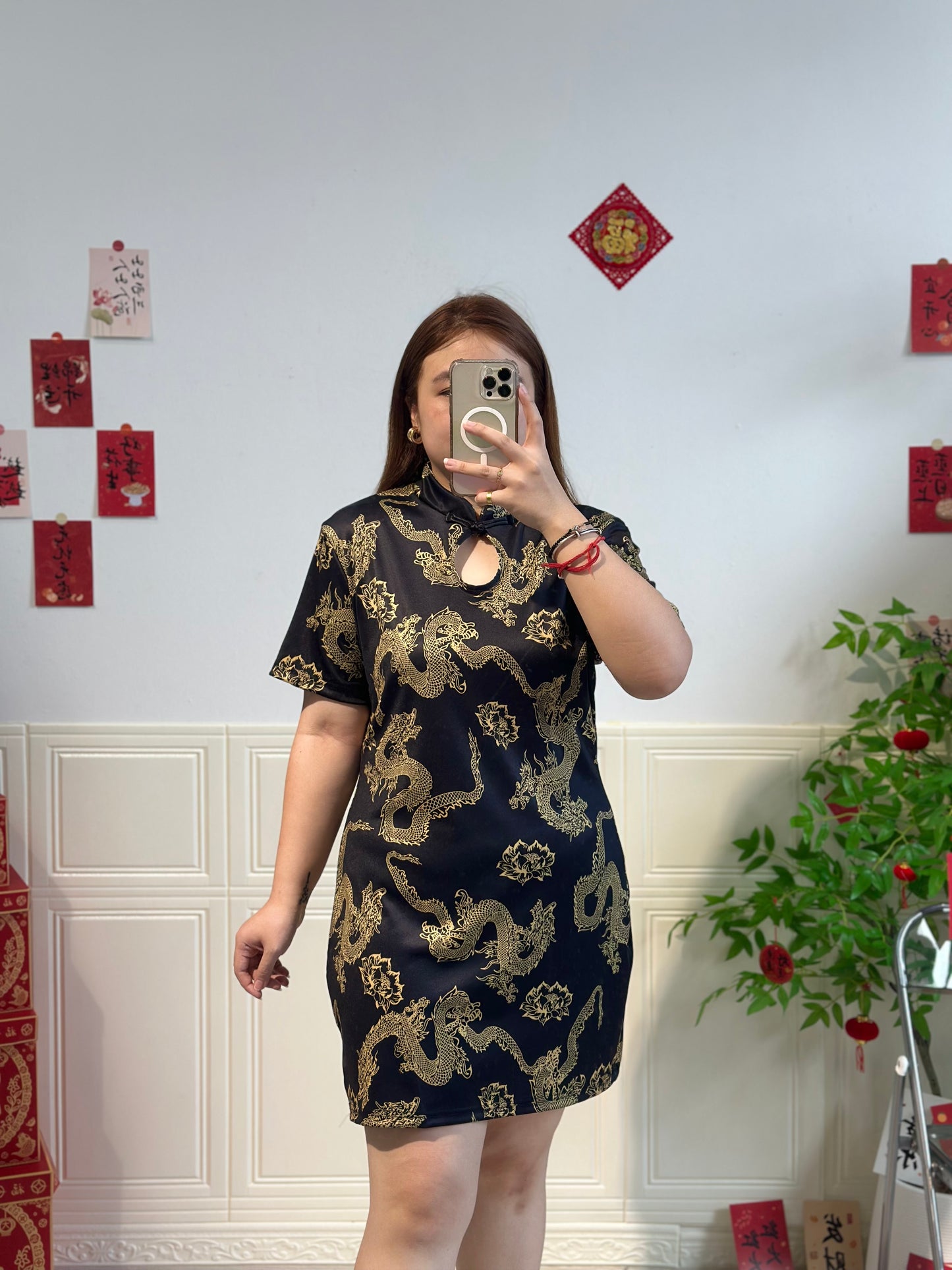 新中式冰丝龙纹旗袍 #TC231