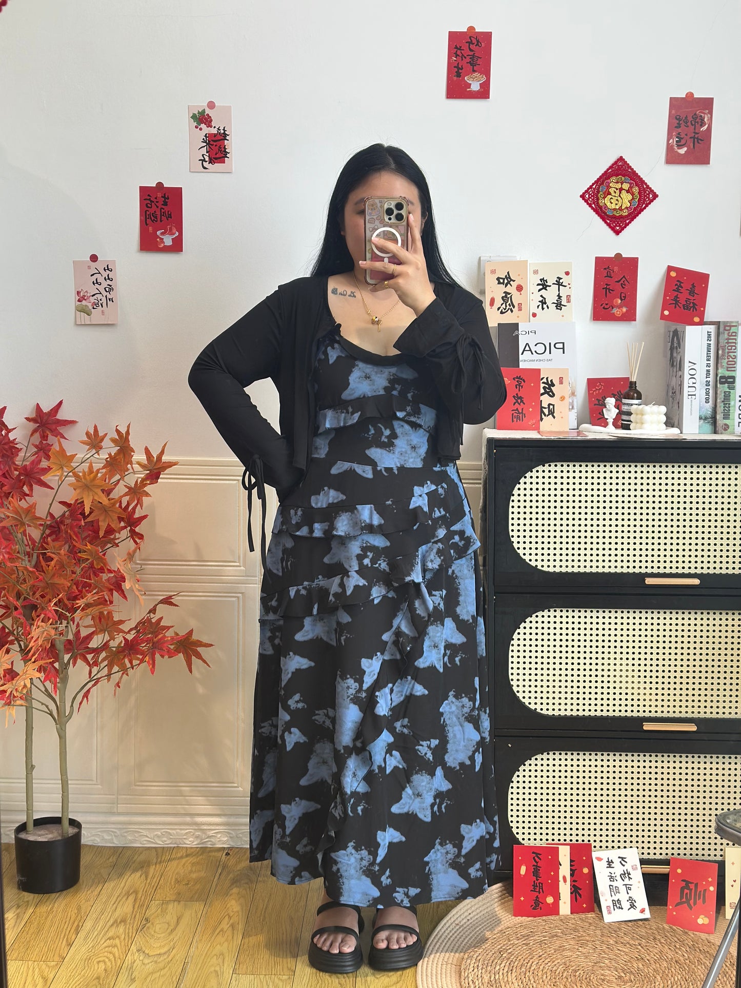 新中式蝴蝶水墨连衣裙 #TC317