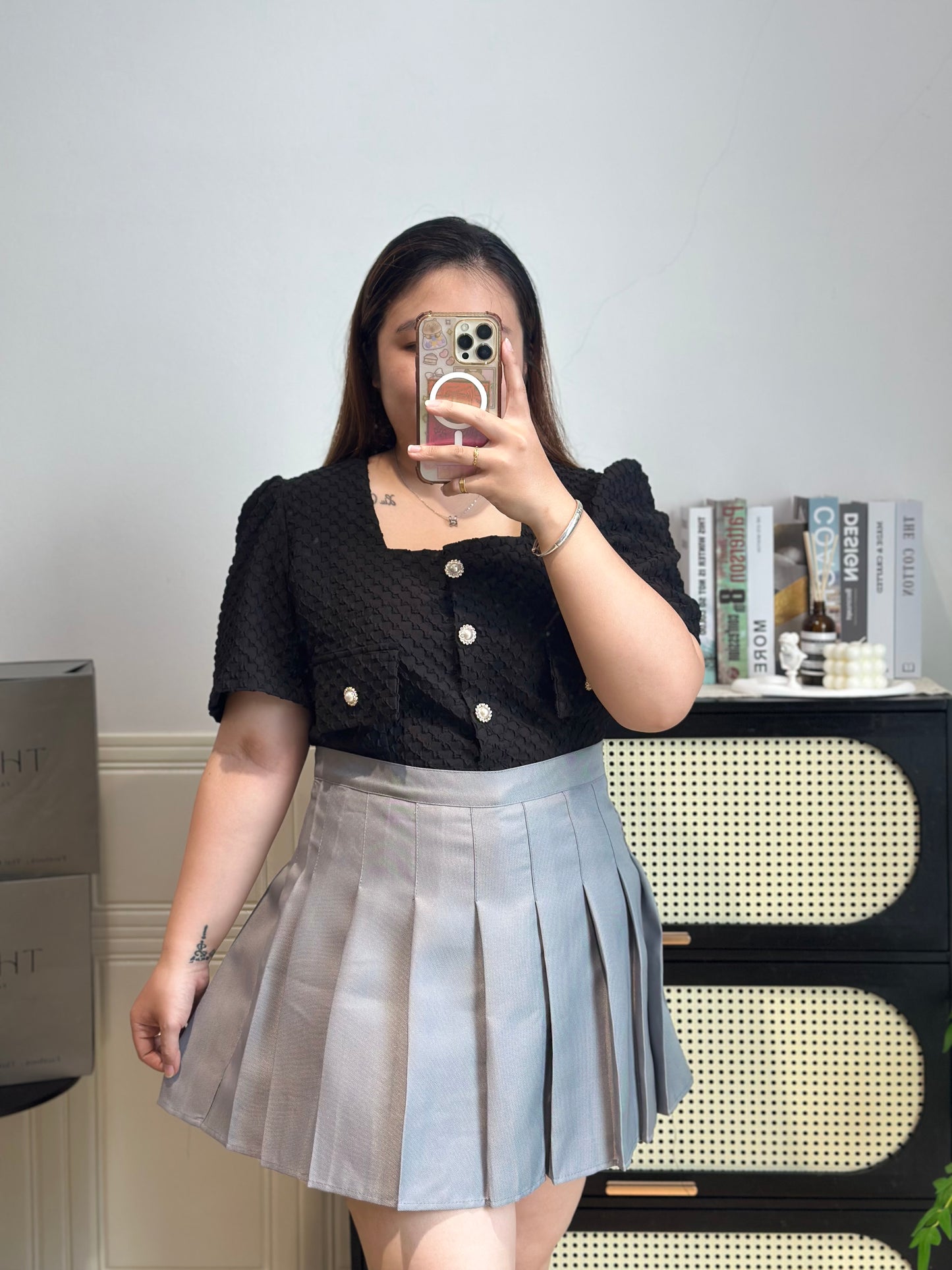 大码高腰百褶裙 #TC302