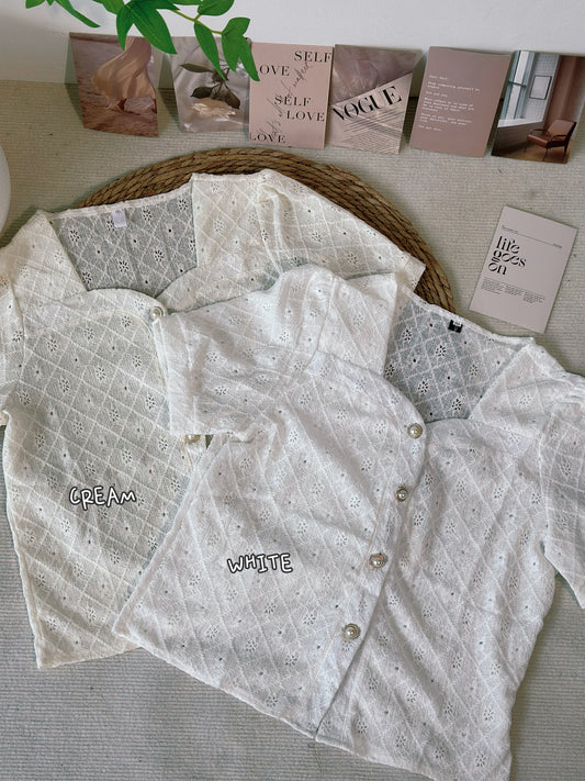 甜甜蕾丝镂空上衣 #ZB17