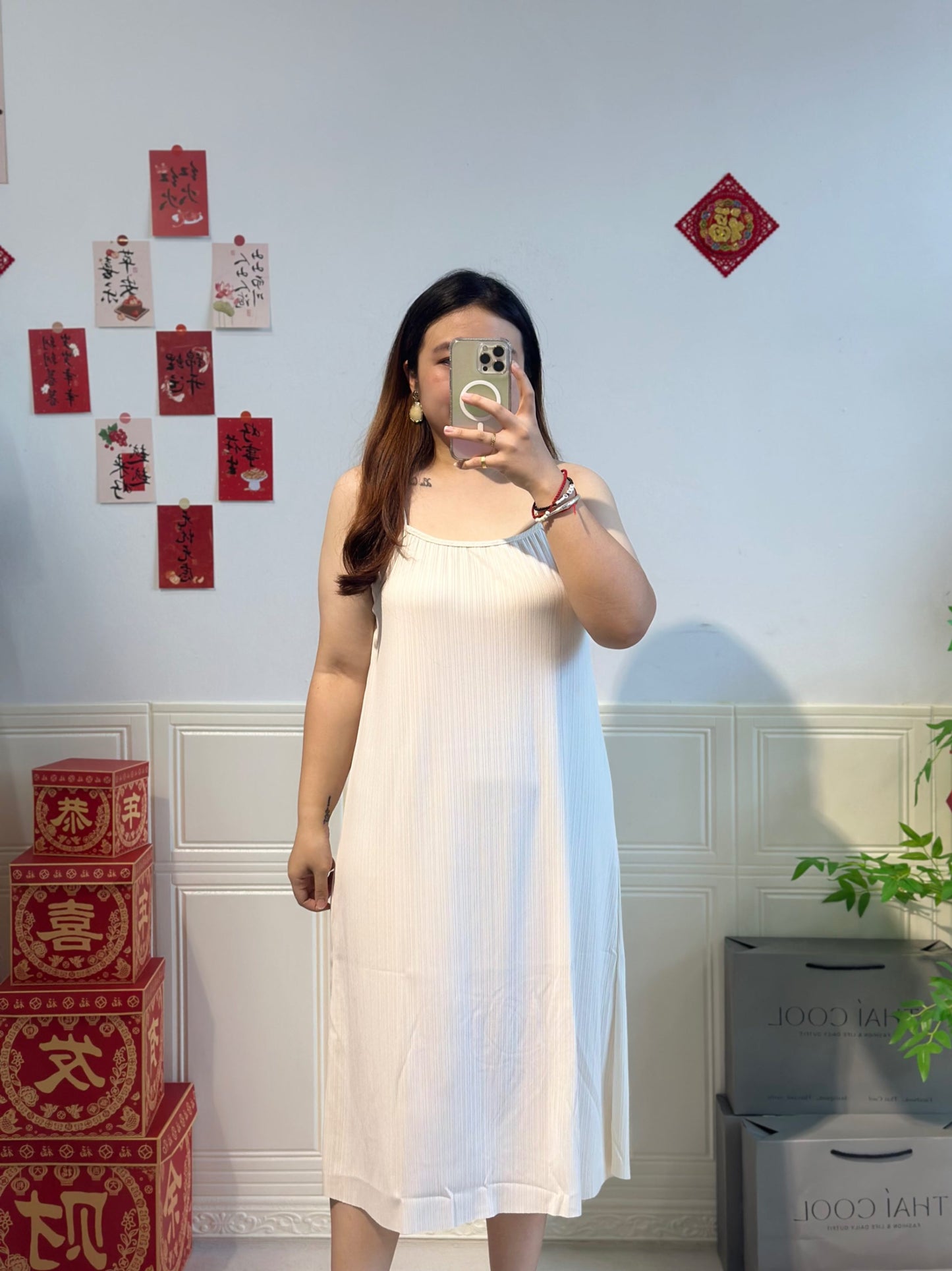 韩版高级垂感吊带长裙 #TC153