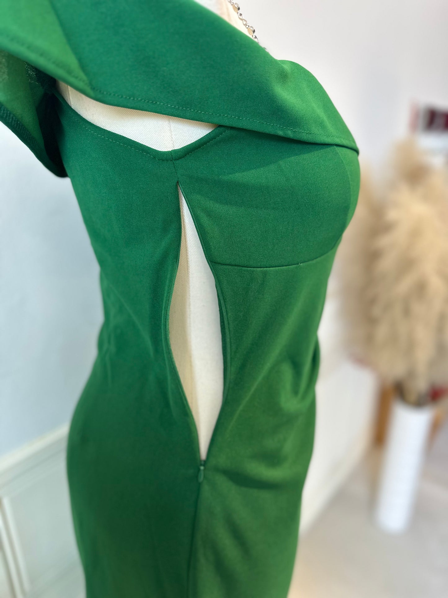 韩系气质一字肩晚宴长裙 #TC251