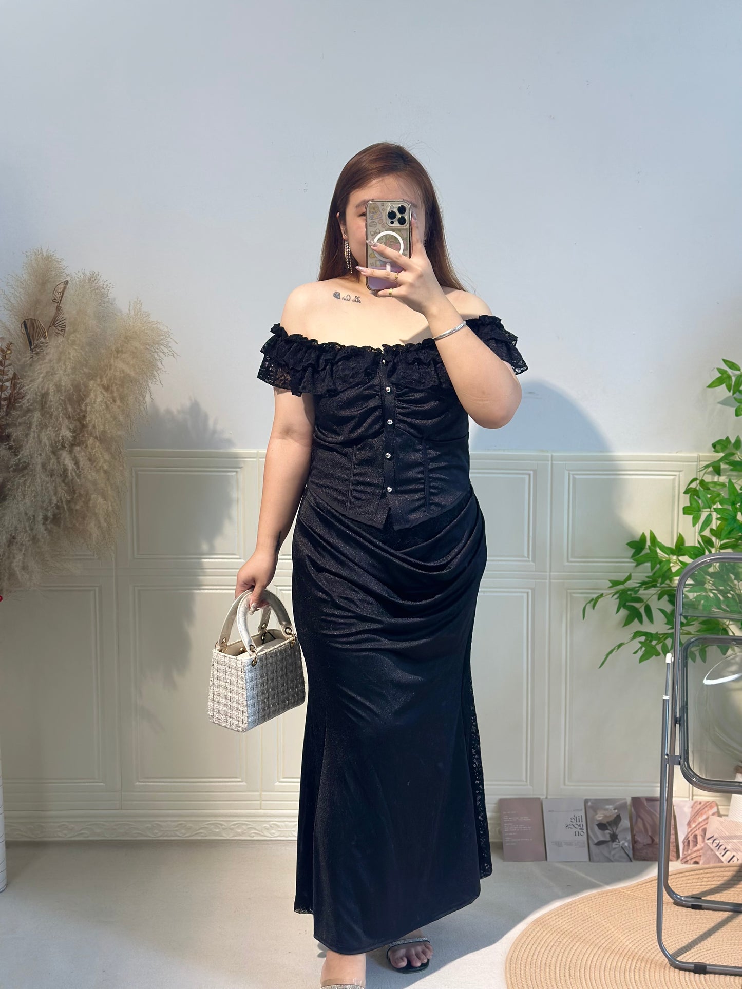 高级蕾丝晚宴装（两件套）#TC250