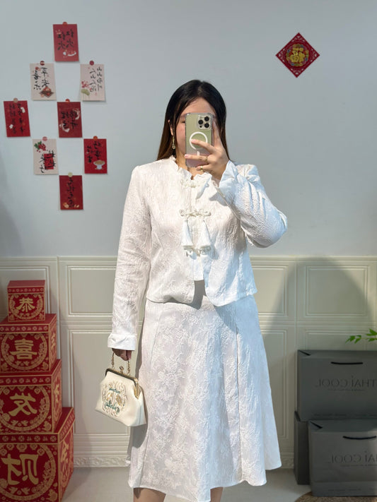 新中式国风提花旗袍两件套 #TC161