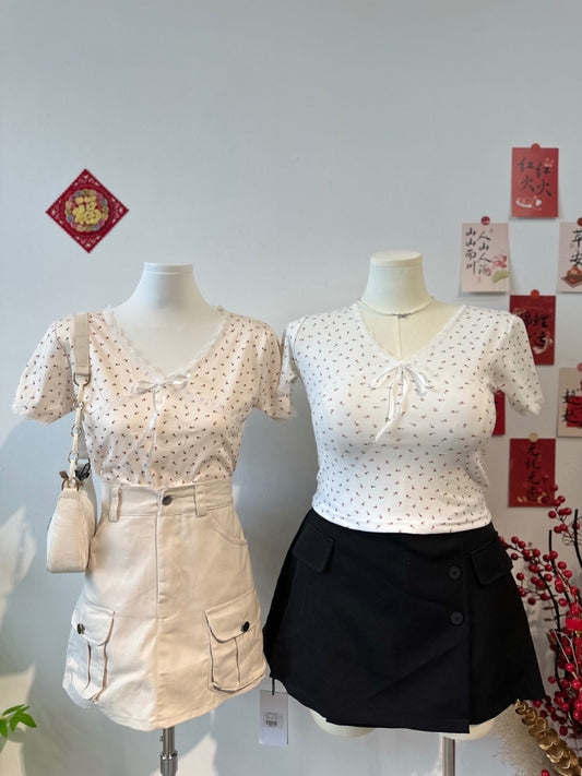 碎花蝴蝶结上衣 #TC121