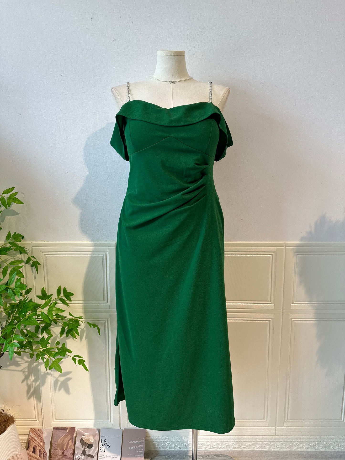 韩系气质一字肩晚宴长裙 #TC251